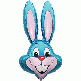 Blue Rabbit Head Supershape Balloon